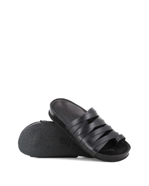 Pantanetti Black Strappy Open-Toe Sandals