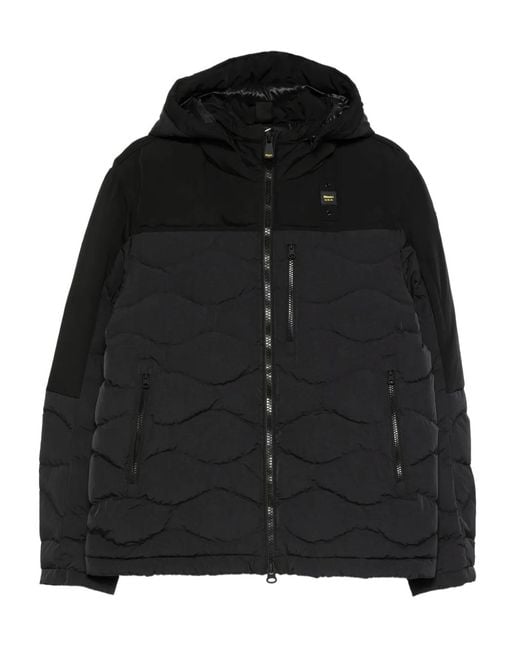 Blauer Black Hooded Quilted Jacket for men