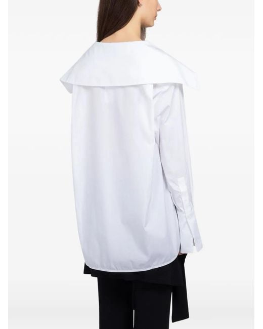 Beaufille White Romi Wide-Collar Blouse