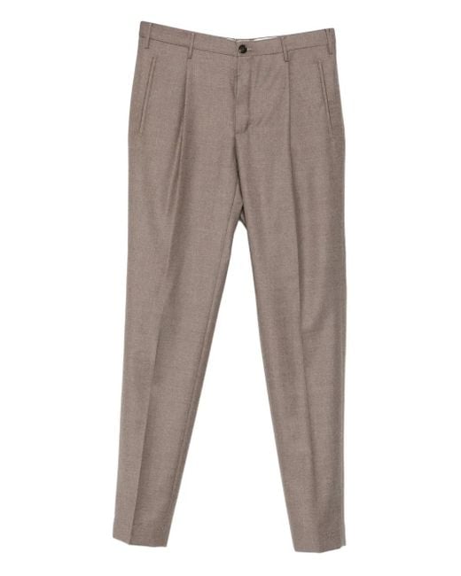 Incotex Gray Pleated Trousers for men