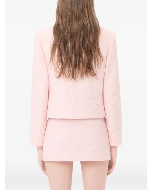 Valentino Garavani Pink Veste En Tweed À Poches À Rabat