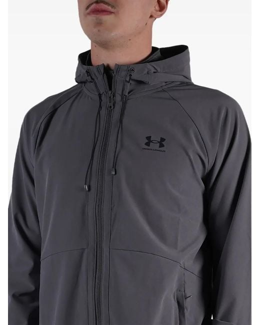 Under Armour Gray Hooded Zip Jacket for men