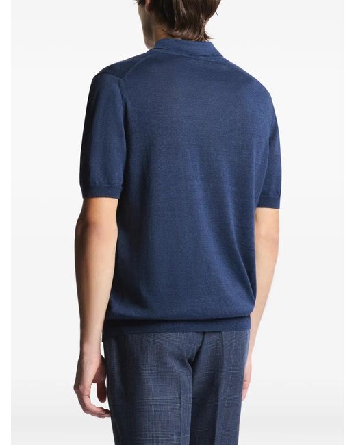 Fay Poloshirt Met Geribbelde Afwerking in het Blue voor heren