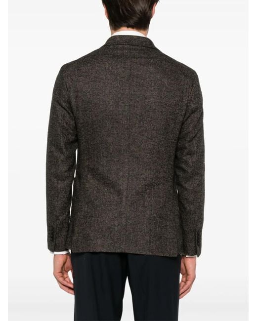 Tagliatore Gray Herringbone-Pattern Blazer for men