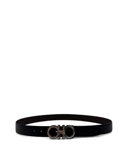 Ferragamo White Gancini-Buckle Belt