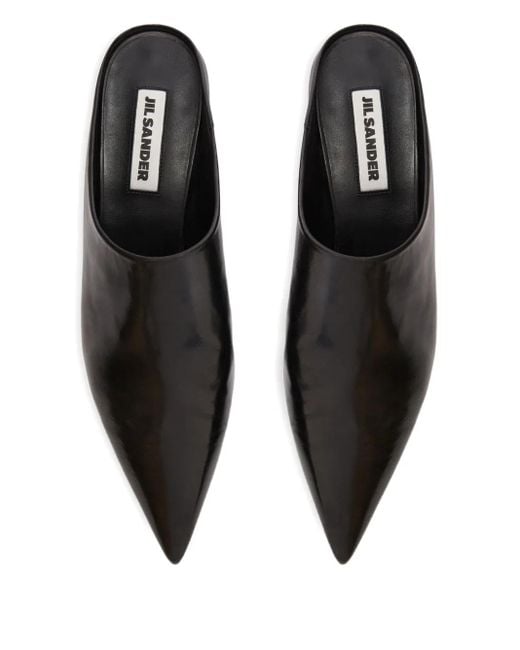 Jil Sander Black Leather Mules