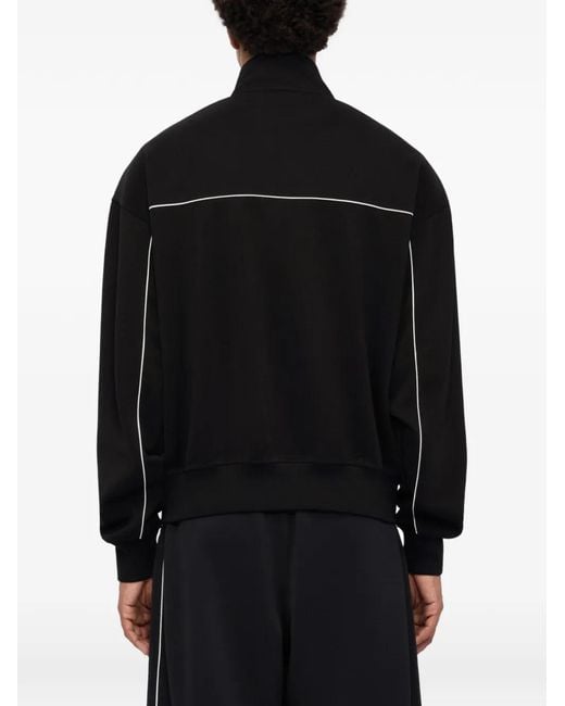 MSGM Black Zip-Up Sweatshirt for men