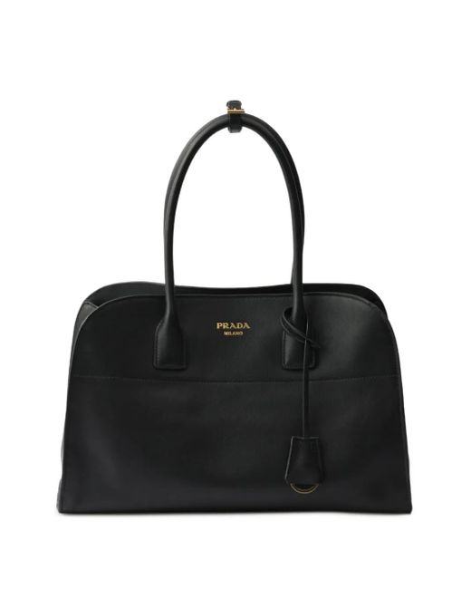 Prada Black Große Tote Bag Aus Leder