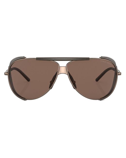 Giorgio Armani Pilotenbrille mit Doppelsteg in Brown für Herren