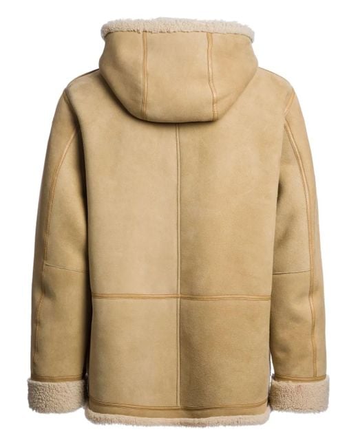 Parajumpers Natural Hooded Suede Sheepskin Jacket for men