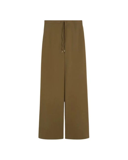 Max Mara Green Drawstring Palazzo Pants
