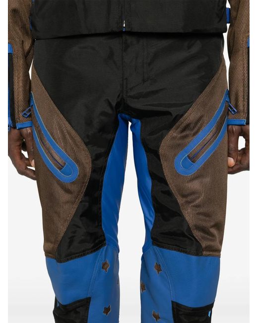 Kiko Kostadinov X Fox Lab Zip Fox Motif Trousers in Blue for Men