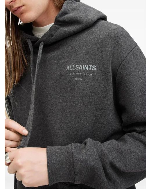AllSaints Gray Underground Oth Hoodie for men