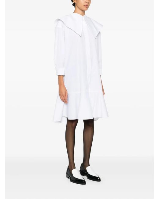 Viktor & Rolf White Ruffled Shirt Midi Dress