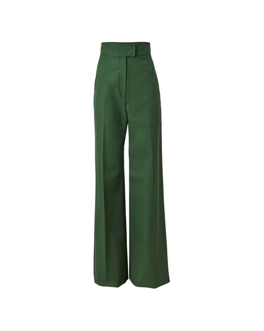 Carolina Herrera Green Diane Wide-Leg Trousers