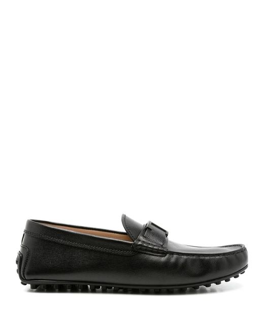 Tod's Black Textured-Leather Loafers for men