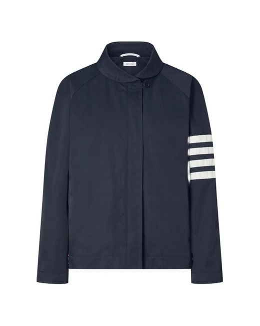 Thom Browne Blue 4-Bar Raglan-Sleeve Jacket