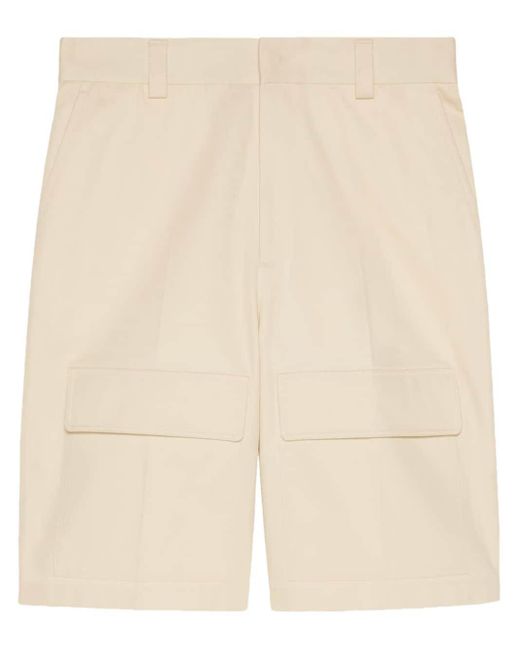 Gucci Natural Cotton Drill Shorts for men