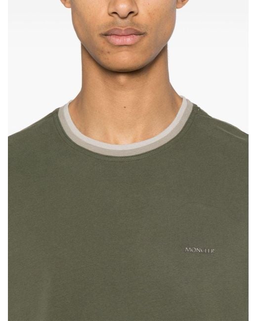 Camiseta con logo en relieve Moncler de hombre de color Green