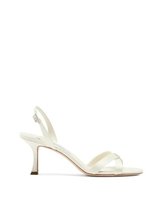 Jimmy Choo White Elsy Heeled Sandals