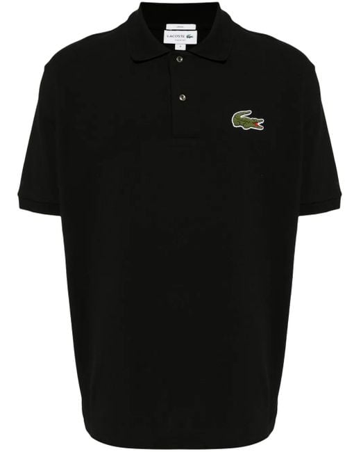 Lacoste Black Logo-Appliqué Polo Shirt