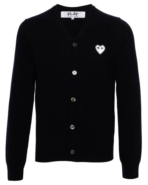 COMME DES GARÇONS PLAY Black Heart-Patch Wool Cardigan
