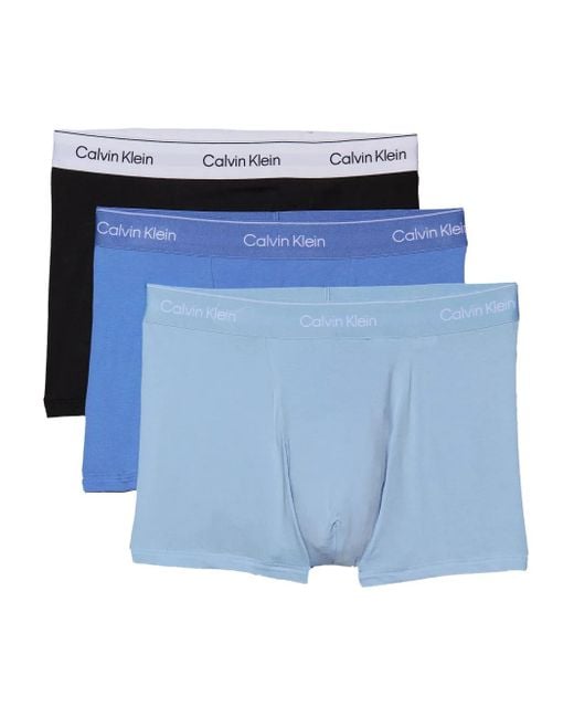 Set 3 Boxer Con Banda Logata di Calvin Klein in Blue da Uomo