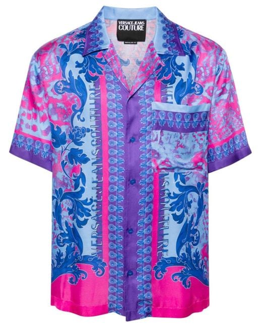 Versace Hemd mit Print-Mix in Blue für Herren