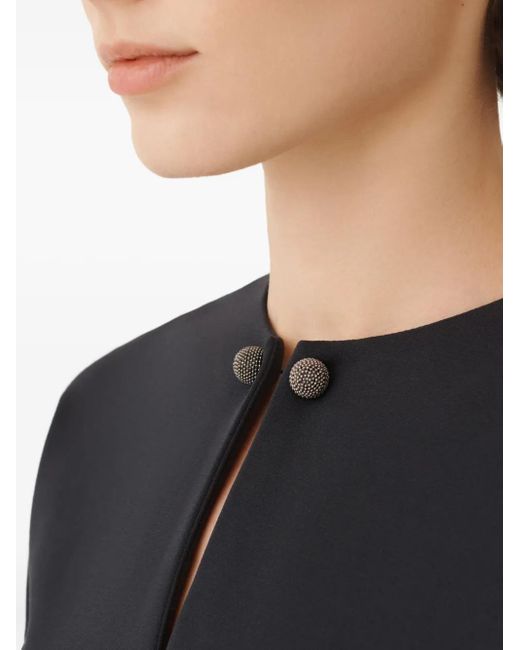 Fabiana Filippi Black Button-Embellished Midi Dress