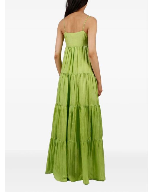 THE ROSE IBIZA Green Silk Maxi Dress