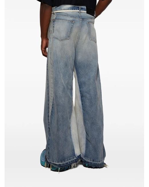 RRR123 Blue Drawstring-Fastening Jeans for men