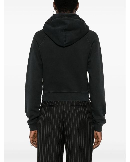 The Row Black Timmy Cropped Hoodie