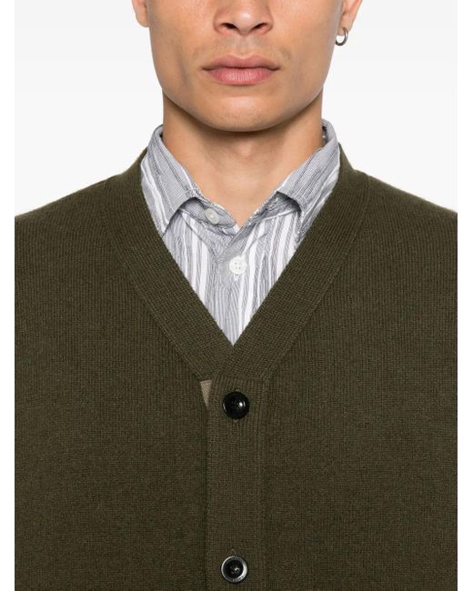Sacai Green Button-Up Cardigan for men