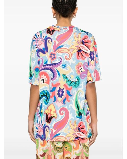 Etro White Comfortable Viscose Blend Tee