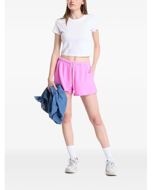 Gap Pink Drawstring Raw-Edge Mini Shorts