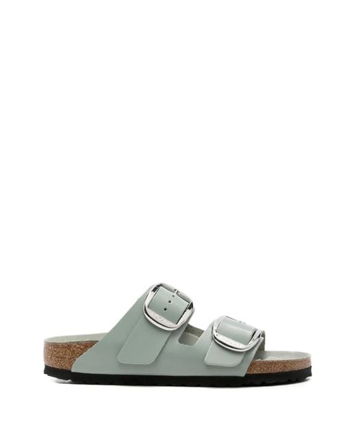 Birkenstock White Arizona Buckle-Strap Sandals