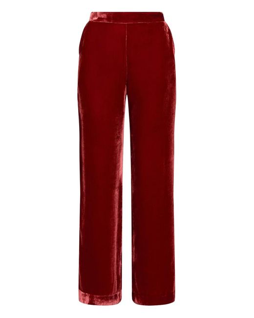 Maliparmi Red Slash-Pocket Chenille Trousers