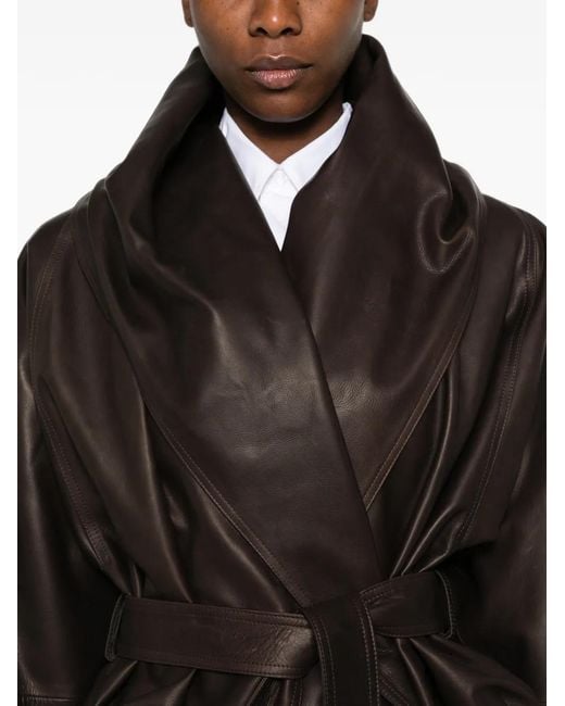 Magda Butrym Black Belted Shawl-Collar Jacket