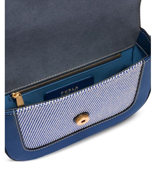 Furla Blue Mini Moonlight Crossbody Bag