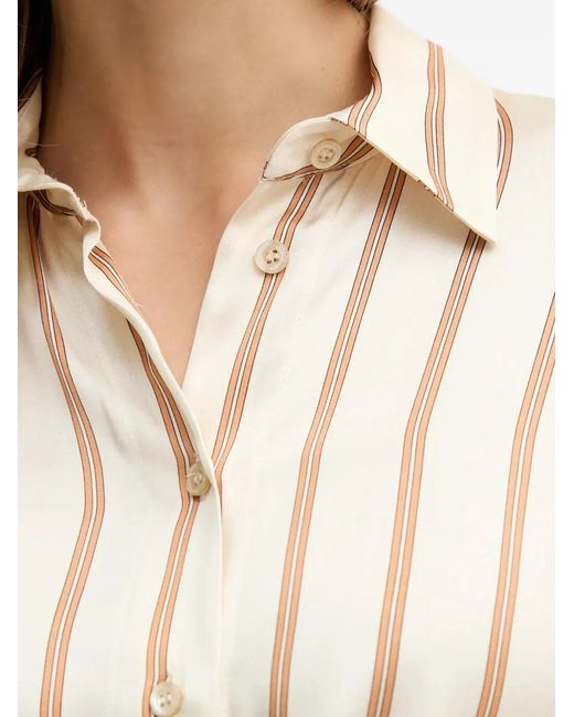 SIMONA CORSELLINI Natural Striped-Pattern Shirt