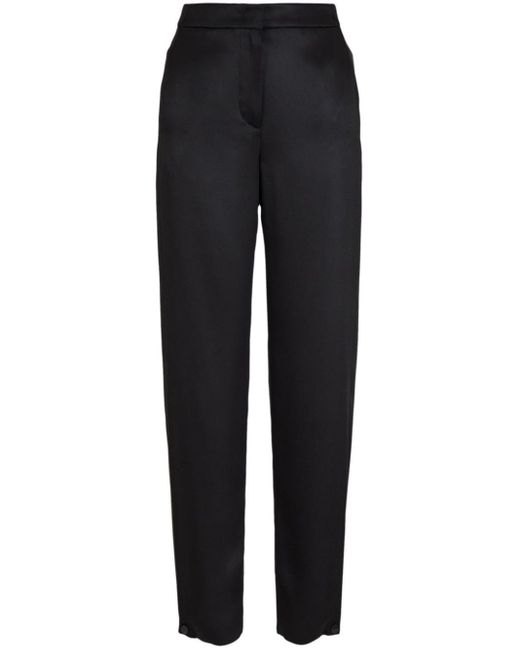Giorgio Armani Black High-waisted Silk Trousers