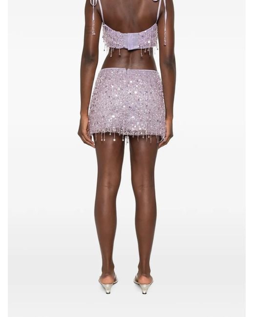 Asta Resort Purple Yasmin Hand-Beaded Skirt