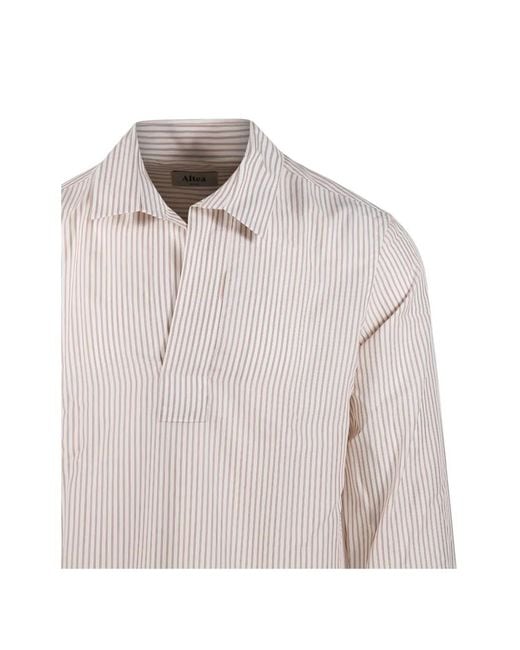 Altea White Striped-Pattern Shirt for men