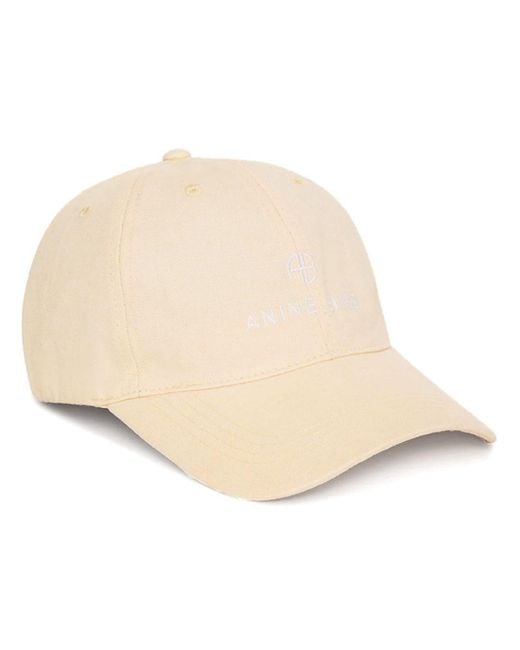 Anine Bing Natural Jeremy Logo-embroidered Cotton-twill Baseball Cap