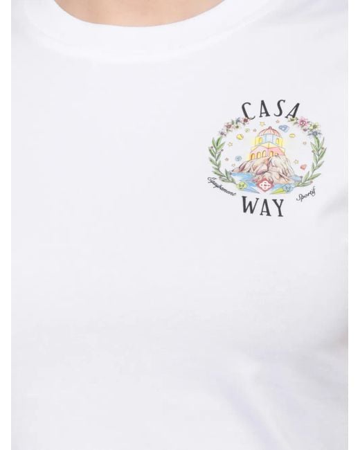 Casablanca White Casa Way Graphic-Print T-Shirt