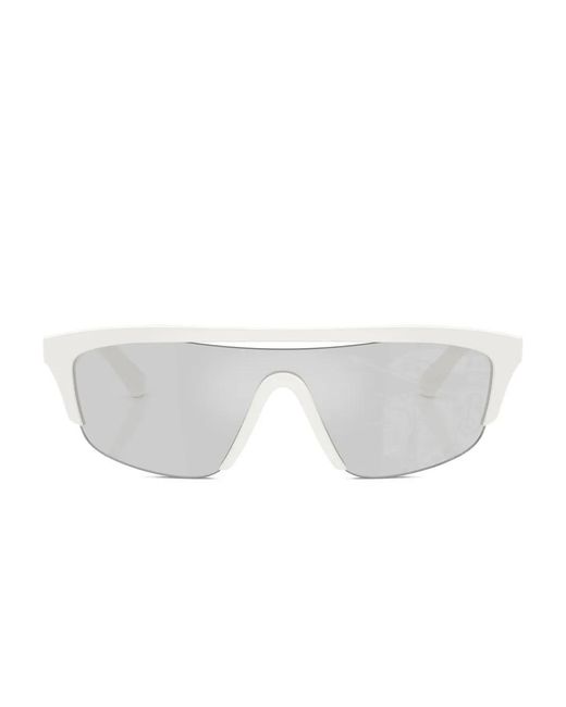 Burberry White Geometric-Frame Sunglasses for men
