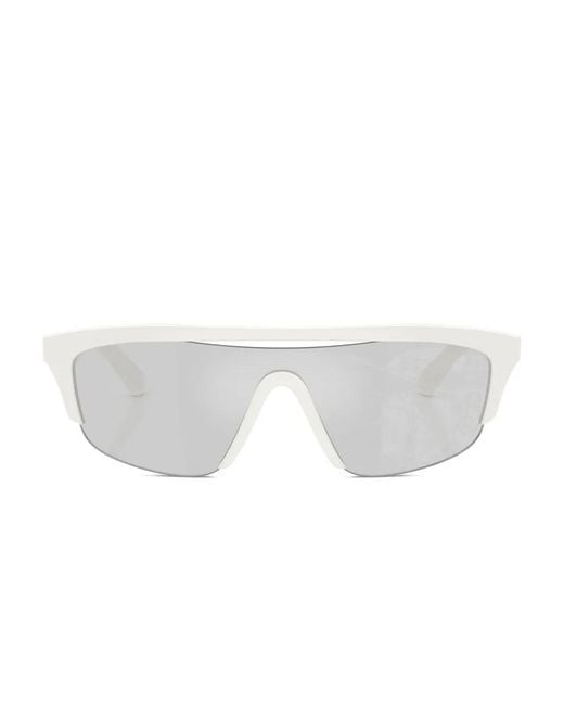 Burberry White Geometric-Frame Sunglasses for men
