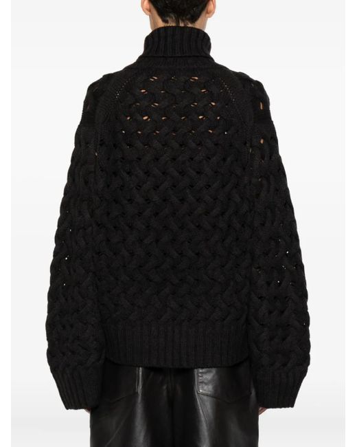 P.A.R.O.S.H. Opengebreide Coltrui in het Black