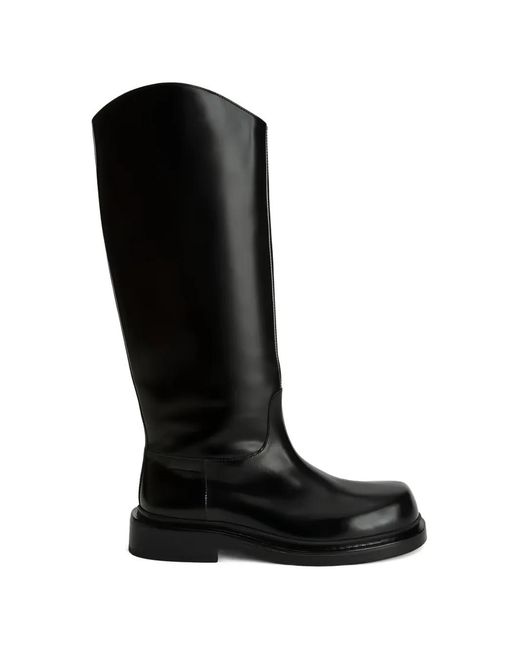 Jil Sander Black Leather Knee-High Boots