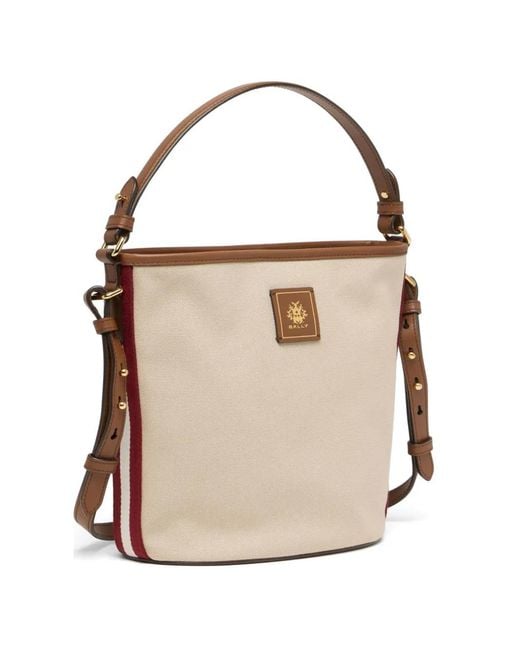 Bally Natural Edelbliss Canvas Bucket Bag